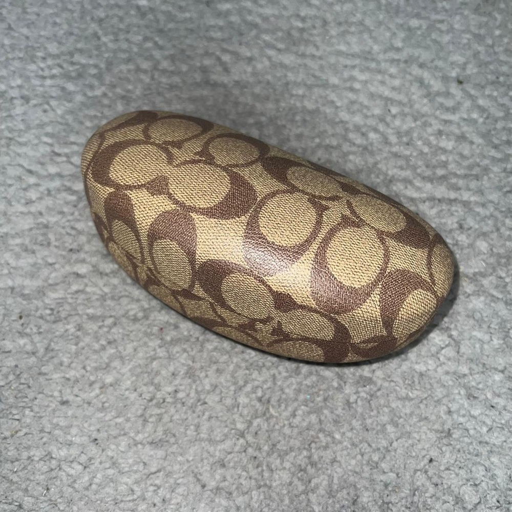 Coach Sunglasses Hard Case Clam Shell Brown Signature C Monogram *Case‎ Only